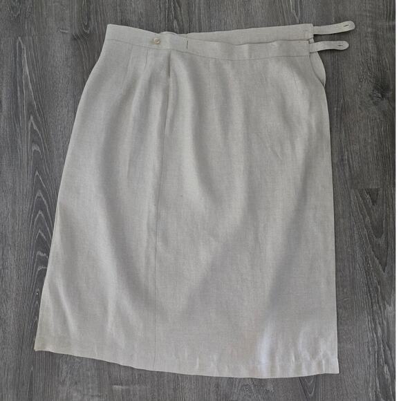 Talbots Irish Linen Wrap Skirt Size M - Picture 4 of 8